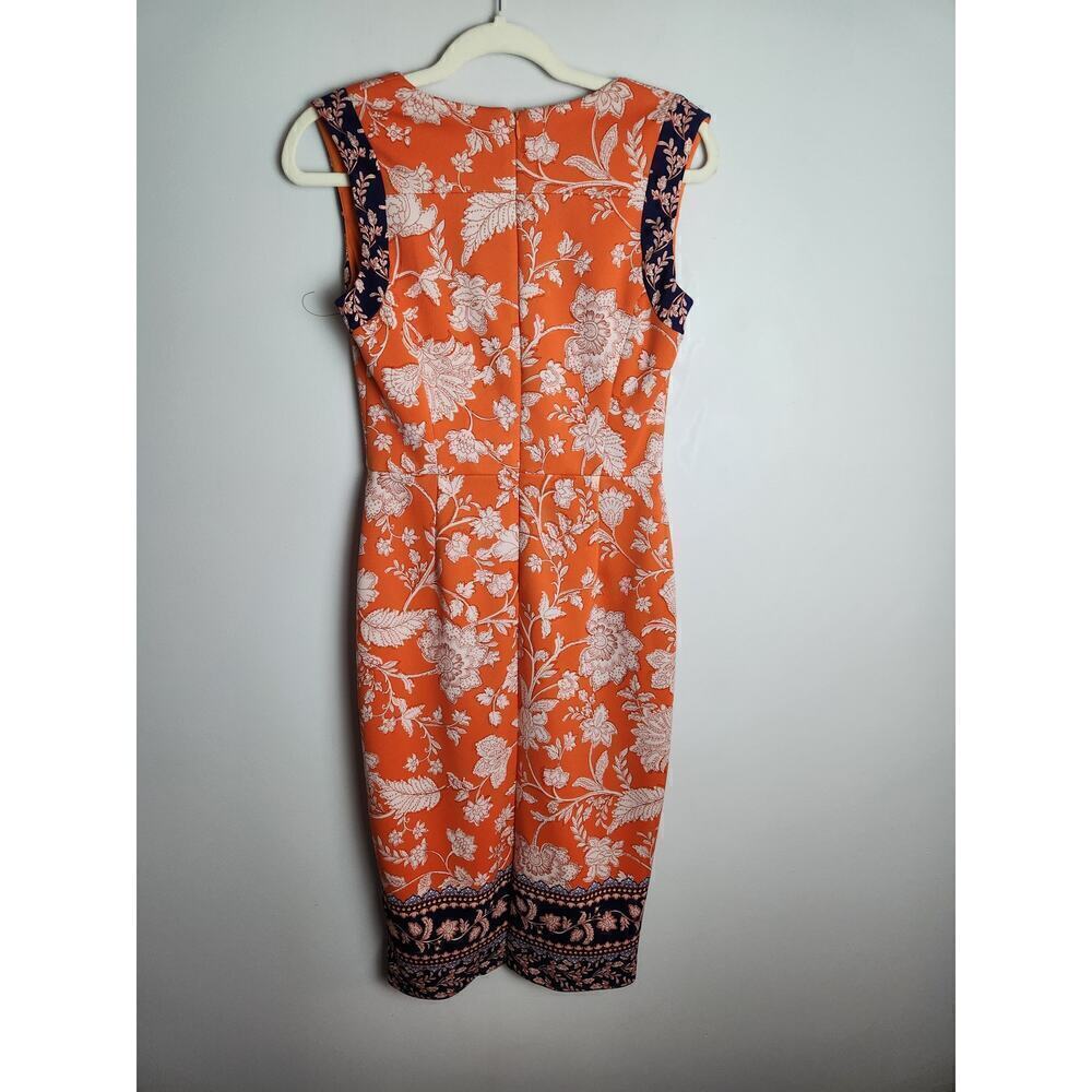 Maggy London Sheath knee length dress sz 2 v- neck detail Careerwear office - Picture 3 of 9